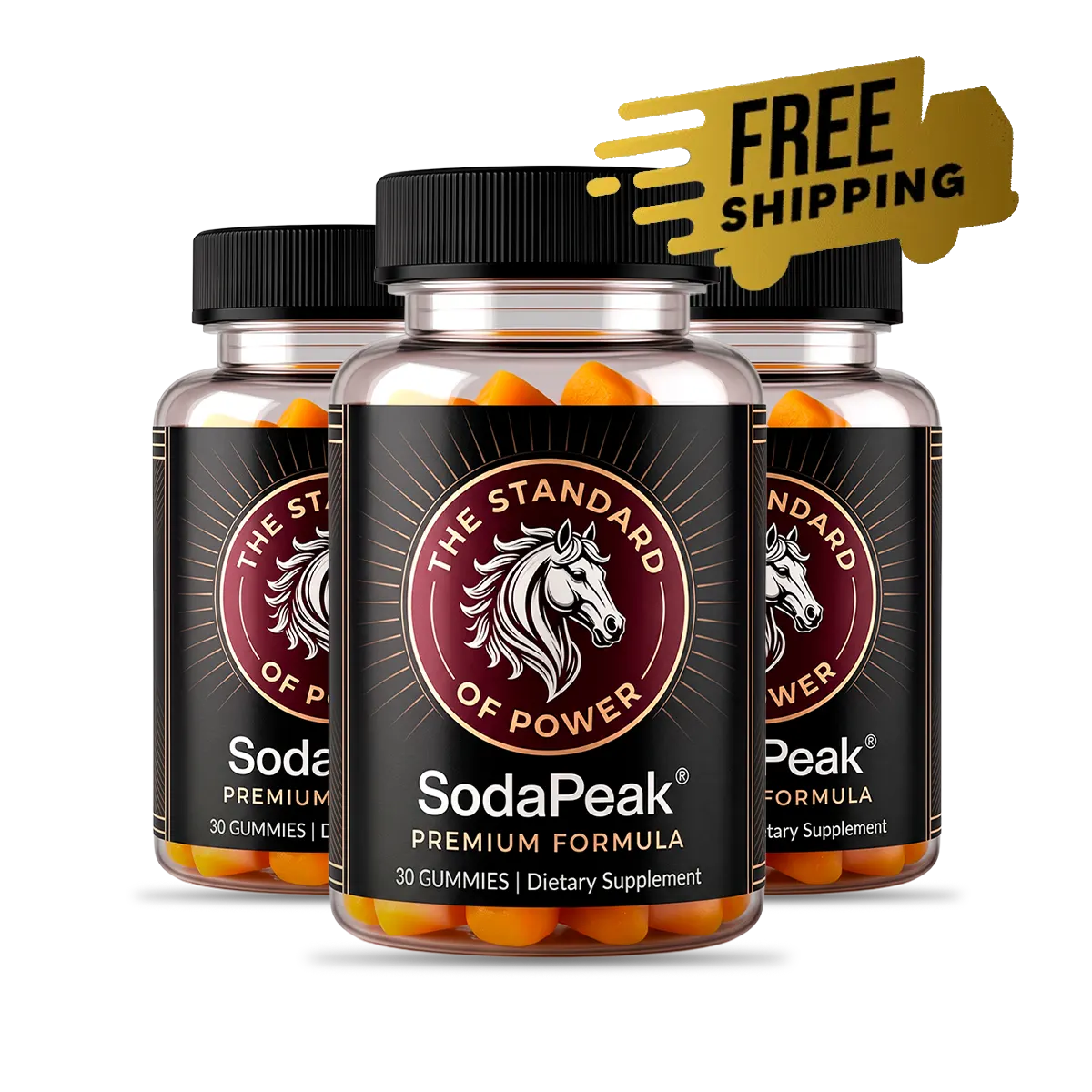 SodaPeak 3-Bottle Pack – Men's Testosterone, Energy & Vitality Support Formula